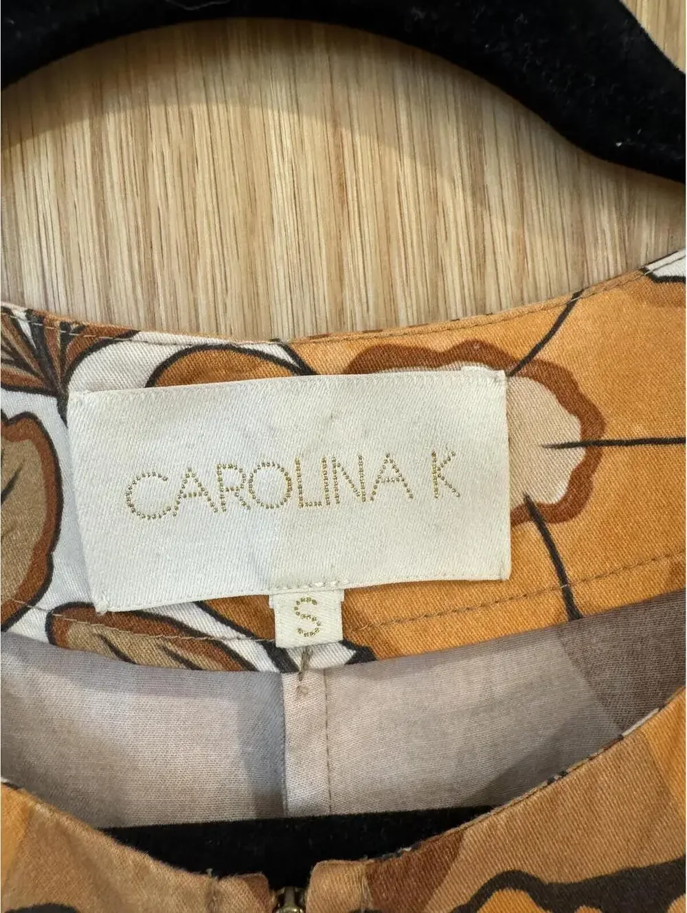 NWOT Carolina K Tilly Belted Romper Rombus Flowers Organic Cotton Small - Picture 9 of 9
